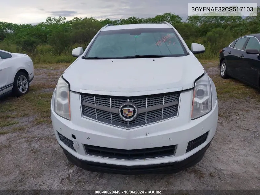 2012 Cadillac Srx Luxury Collection VIN: 3GYFNAE32CS517103 Lot: 40520449