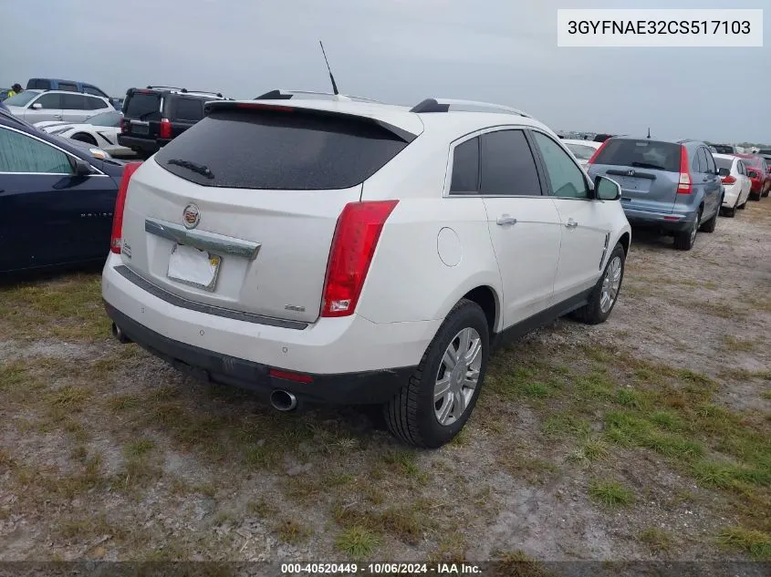 2012 Cadillac Srx Luxury Collection VIN: 3GYFNAE32CS517103 Lot: 40520449