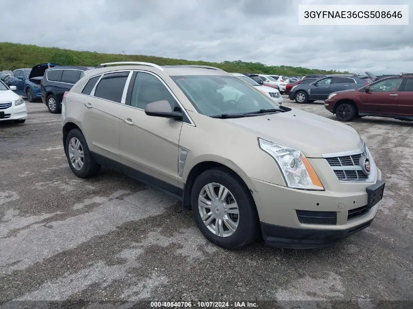 2012 Cadillac Srx Luxury Collection VIN: 3GYFNAE36CS508646 Lot: 40540706