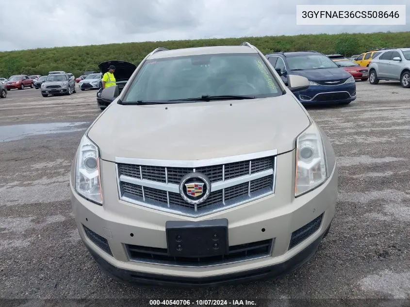 2012 Cadillac Srx Luxury Collection VIN: 3GYFNAE36CS508646 Lot: 40540706