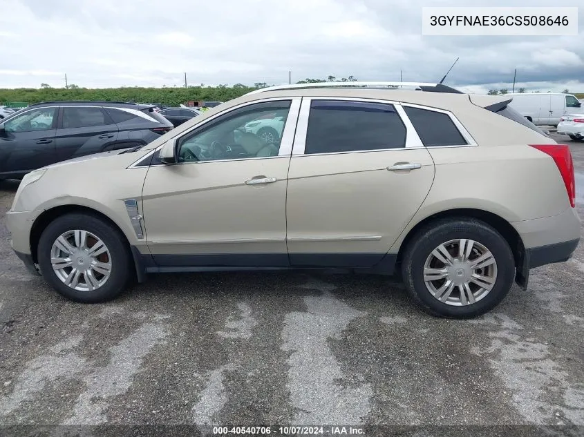 2012 Cadillac Srx Luxury Collection VIN: 3GYFNAE36CS508646 Lot: 40540706