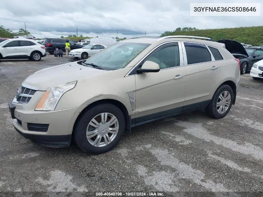 2012 Cadillac Srx Luxury Collection VIN: 3GYFNAE36CS508646 Lot: 40540706