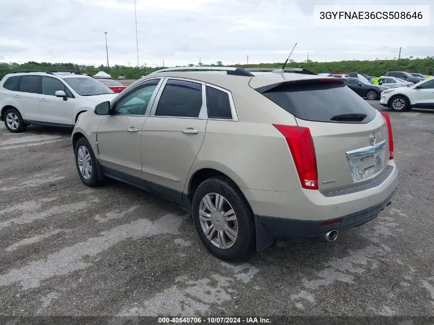 2012 Cadillac Srx Luxury Collection VIN: 3GYFNAE36CS508646 Lot: 40540706