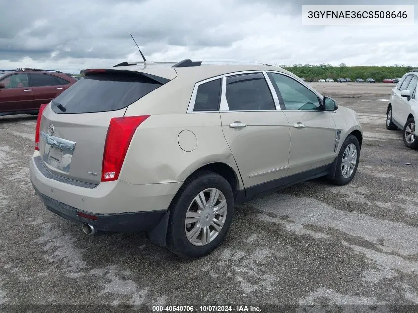 2012 Cadillac Srx Luxury Collection VIN: 3GYFNAE36CS508646 Lot: 40540706