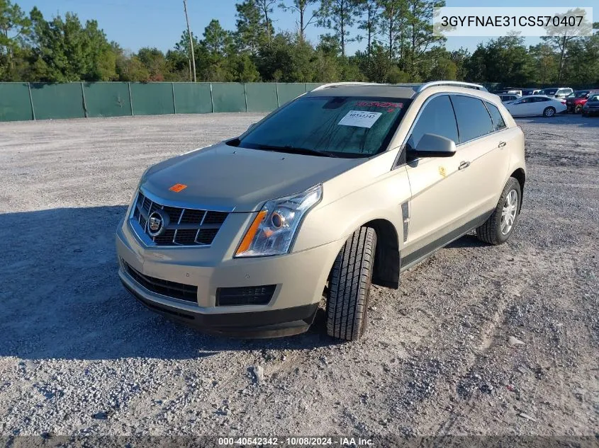 2012 Cadillac Srx Luxury Collection VIN: 3GYFNAE31CS570407 Lot: 40542342