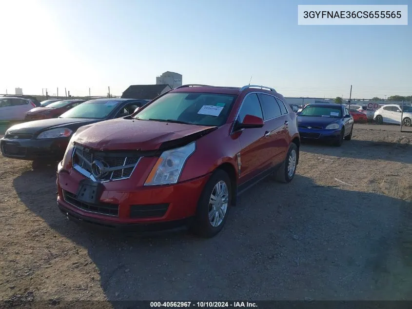 2012 Cadillac Srx Luxury Collection VIN: 3GYFNAE36CS655565 Lot: 40562967