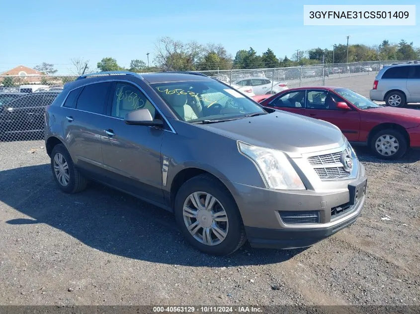 2012 Cadillac Srx Luxury Collection VIN: 3GYFNAE31CS501409 Lot: 40563129