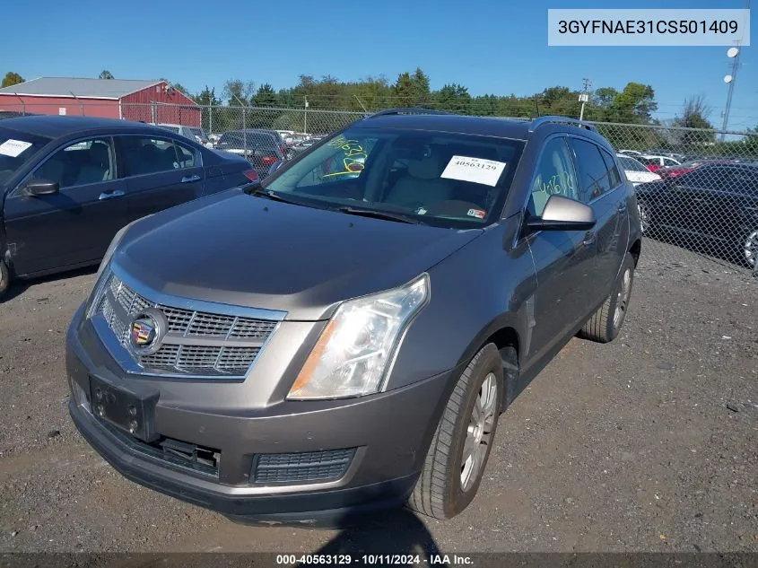 2012 Cadillac Srx Luxury Collection VIN: 3GYFNAE31CS501409 Lot: 40563129