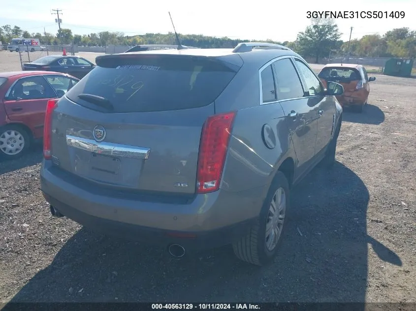 2012 Cadillac Srx Luxury Collection VIN: 3GYFNAE31CS501409 Lot: 40563129