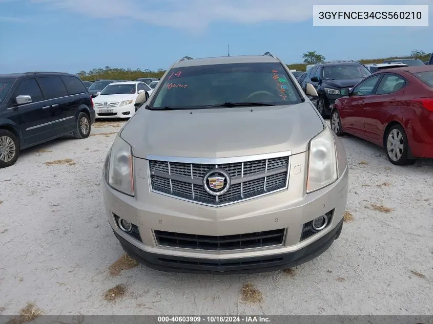 2012 Cadillac Srx Premium Collection VIN: 3GYFNCE34CS560210 Lot: 40603909