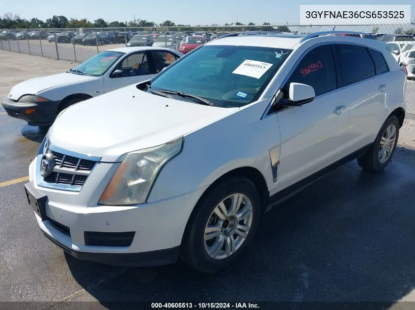 2012 Cadillac Srx Luxury Collection VIN: 3GYFNAE36CS653525 Lot: 40605513