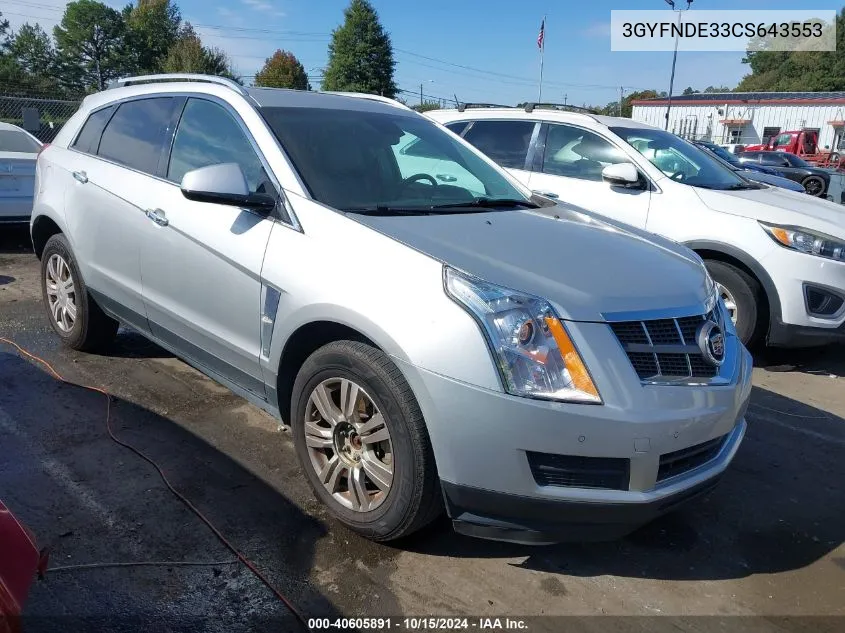 2012 Cadillac Srx Luxury Collection VIN: 3GYFNDE33CS643553 Lot: 40605891