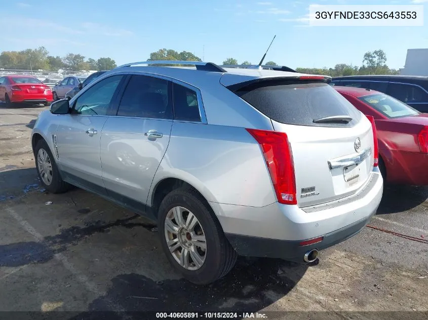 2012 Cadillac Srx Luxury Collection VIN: 3GYFNDE33CS643553 Lot: 40605891