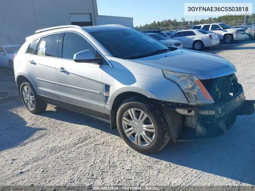 2012 Cadillac Srx Luxury Collection VIN: 3GYFNAE36CS503818 Lot: 40633834