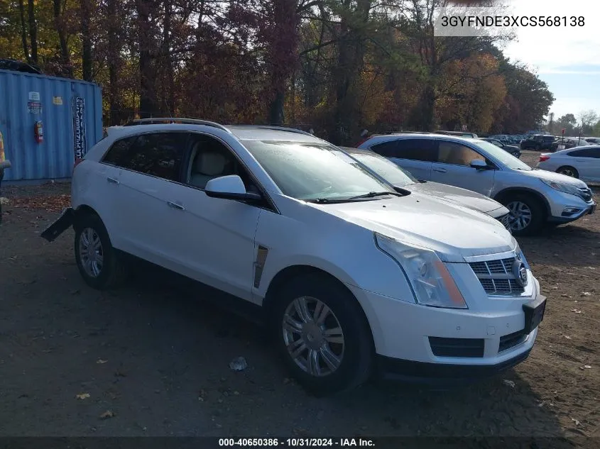 2012 Cadillac Srx Luxury Collection VIN: 3GYFNDE3XCS568138 Lot: 40650386