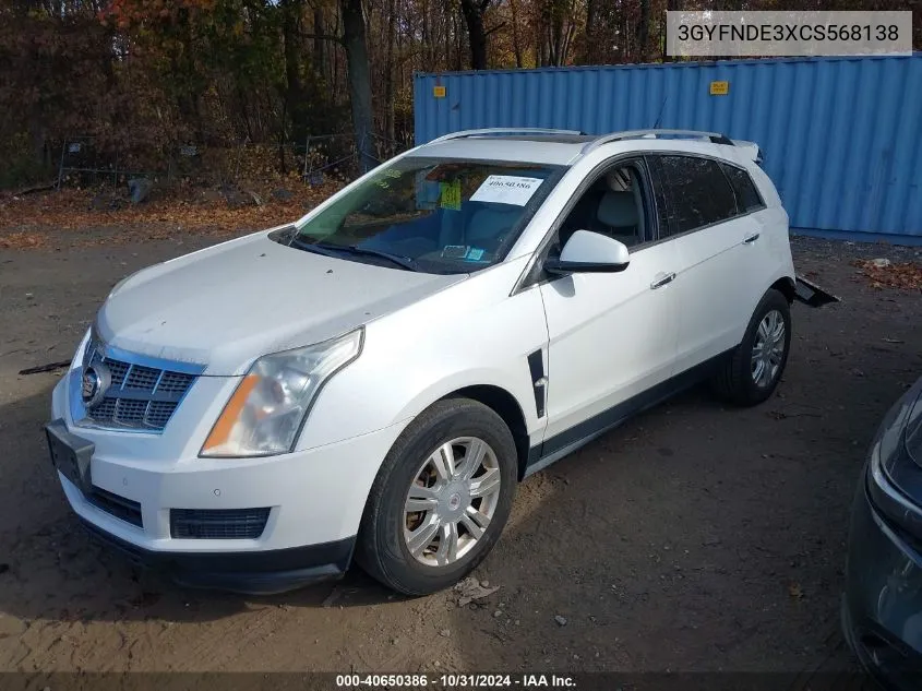 2012 Cadillac Srx Luxury Collection VIN: 3GYFNDE3XCS568138 Lot: 40650386