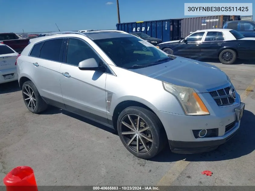 2012 Cadillac Srx Performance Collection VIN: 3GYFNBE38CS511425 Lot: 40655883