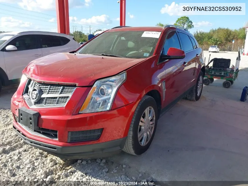 2012 Cadillac Srx Luxury Collection VIN: 3GYFNAE32CS530952 Lot: 40671410