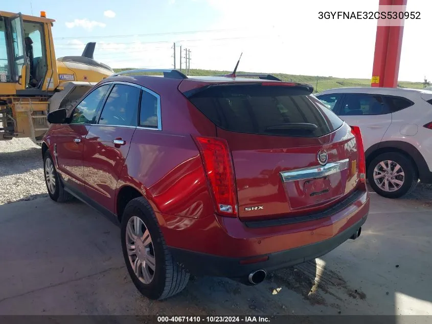 2012 Cadillac Srx Luxury Collection VIN: 3GYFNAE32CS530952 Lot: 40671410