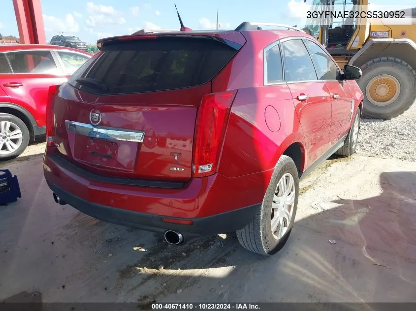 2012 Cadillac Srx Luxury Collection VIN: 3GYFNAE32CS530952 Lot: 40671410