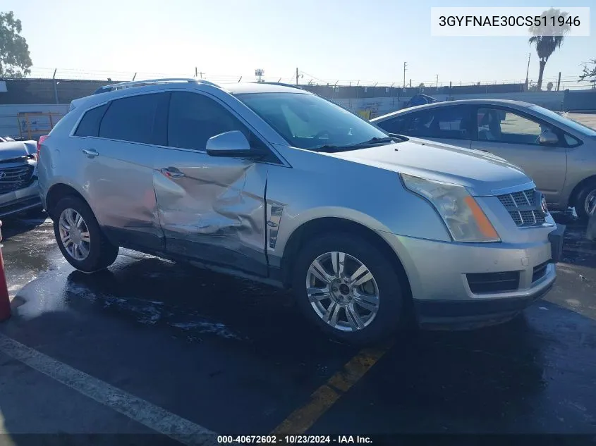 3GYFNAE30CS511946 2012 Cadillac Srx Luxury Collection