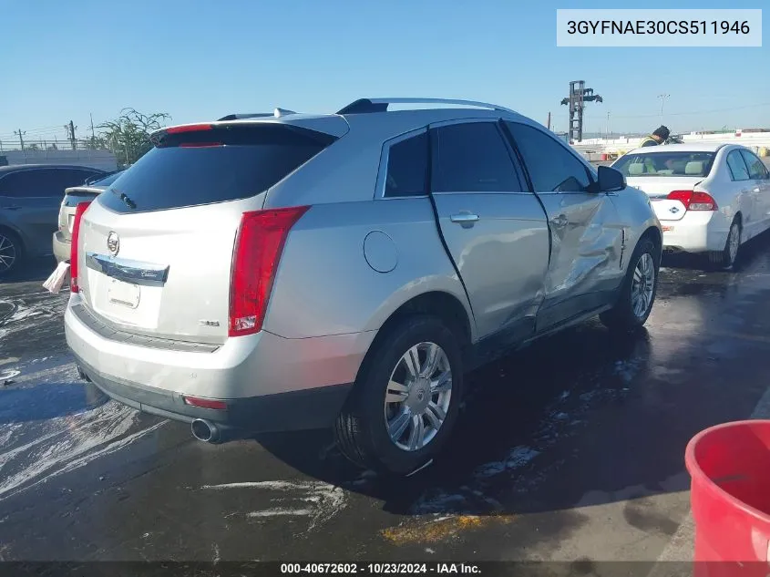 3GYFNAE30CS511946 2012 Cadillac Srx Luxury Collection