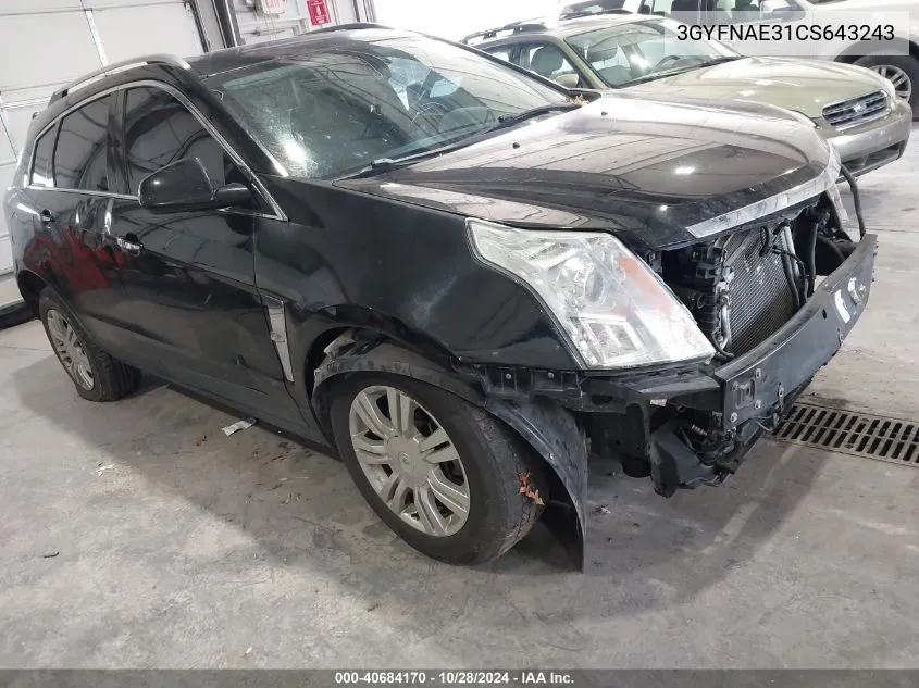 3GYFNAE31CS643243 2012 Cadillac Srx Luxury Collection