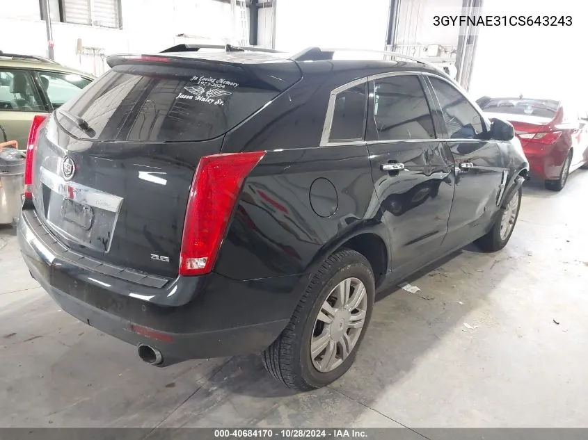 3GYFNAE31CS643243 2012 Cadillac Srx Luxury Collection