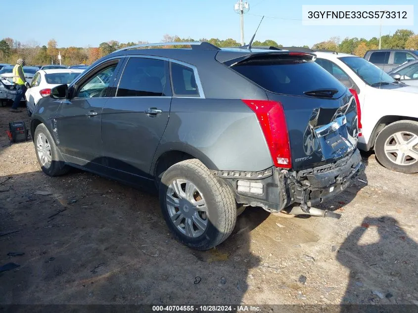 2012 Cadillac Srx Luxury Collection VIN: 3GYFNDE33CS573312 Lot: 40704555