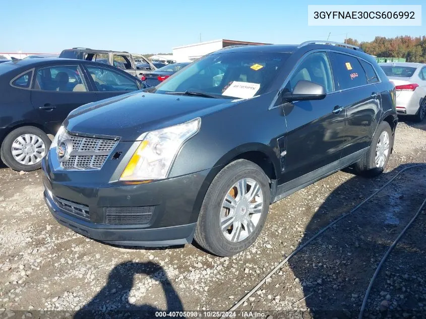 2012 Cadillac Srx Luxury Collection VIN: 3GYFNAE30CS606992 Lot: 40705098