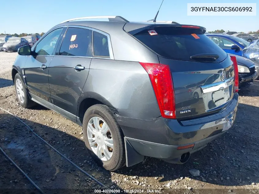 2012 Cadillac Srx Luxury Collection VIN: 3GYFNAE30CS606992 Lot: 40705098