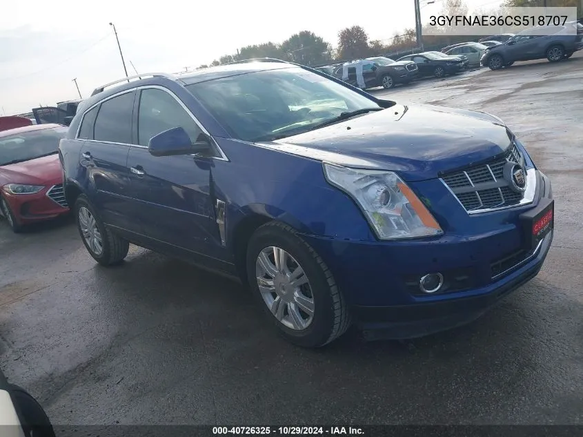 2012 Cadillac Srx Luxury Collection VIN: 3GYFNAE36CS518707 Lot: 40726325