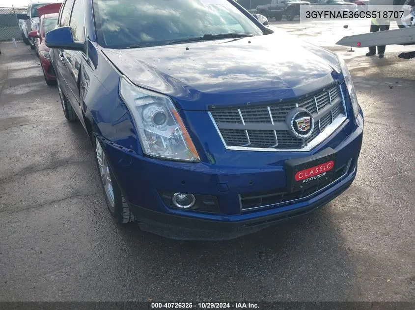 2012 Cadillac Srx Luxury Collection VIN: 3GYFNAE36CS518707 Lot: 40726325