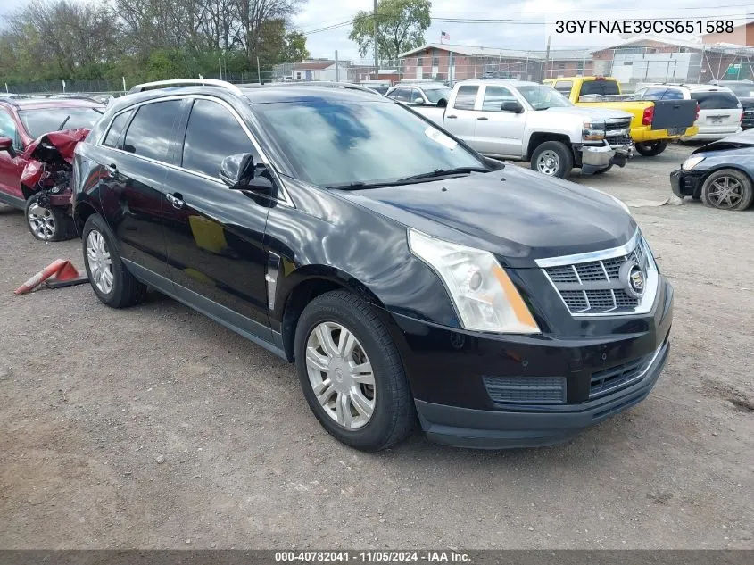 2012 Cadillac Srx Luxury Collection VIN: 3GYFNAE39CS651588 Lot: 40782041