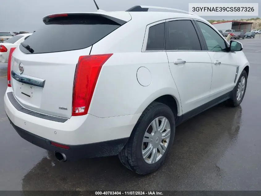 2012 Cadillac Srx Luxury Collection VIN: 3GYFNAE39CS587326 Lot: 40783404