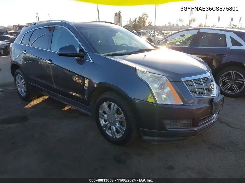 2012 Cadillac Srx Luxury Collection VIN: 3GYFNAE36CS575800 Lot: 40813059