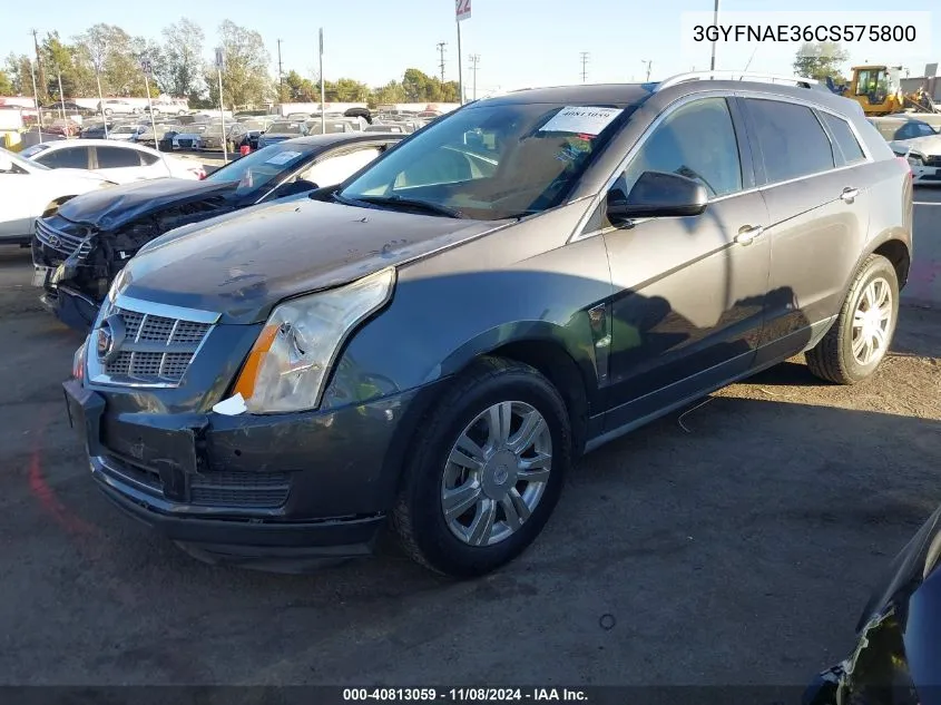 2012 Cadillac Srx Luxury Collection VIN: 3GYFNAE36CS575800 Lot: 40813059