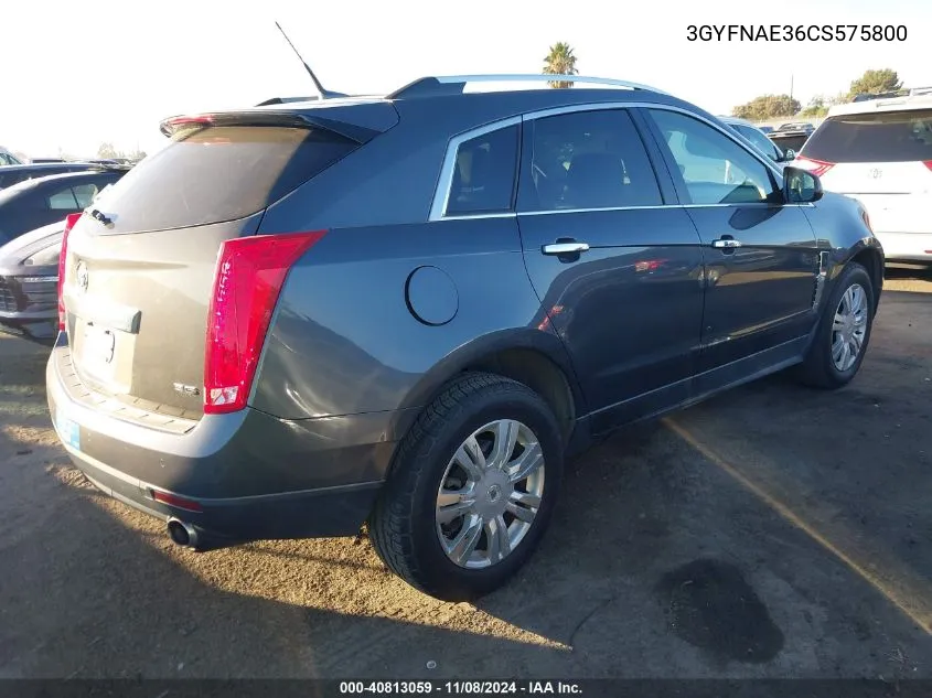 2012 Cadillac Srx Luxury Collection VIN: 3GYFNAE36CS575800 Lot: 40813059