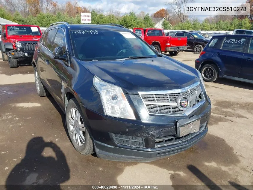 2012 Cadillac Srx Luxury Collection VIN: 3GYFNAE32CS510278 Lot: 40829498