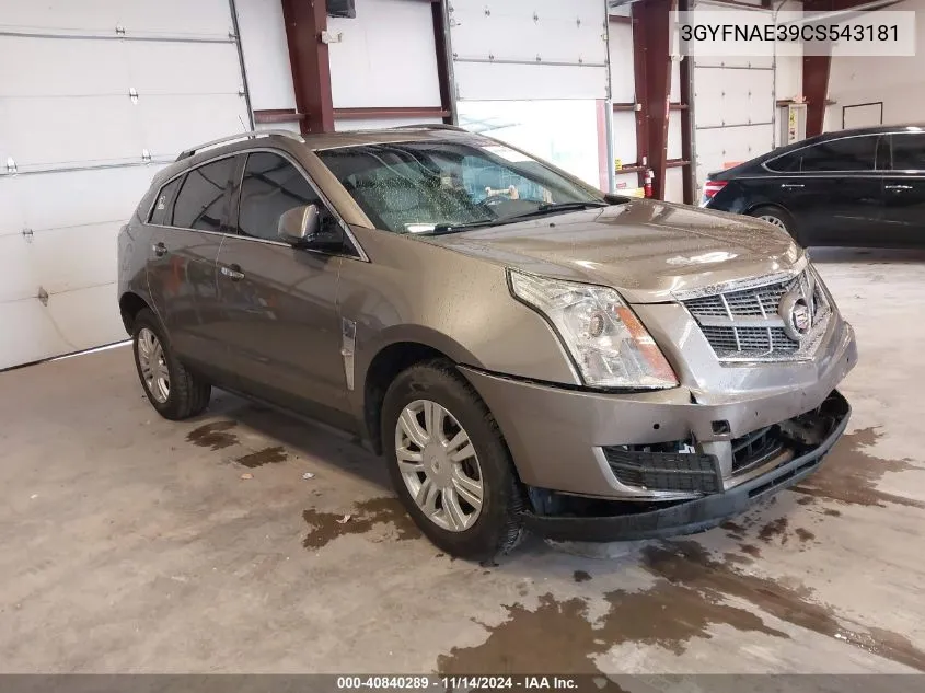 2012 Cadillac Srx Luxury Collection VIN: 3GYFNAE39CS543181 Lot: 40840289