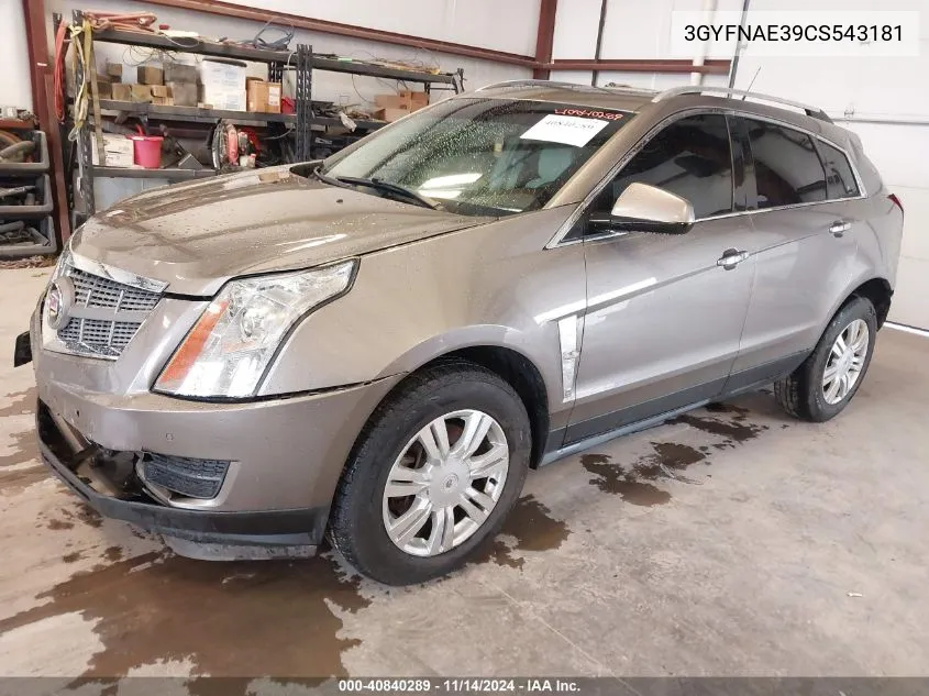 2012 Cadillac Srx Luxury Collection VIN: 3GYFNAE39CS543181 Lot: 40840289