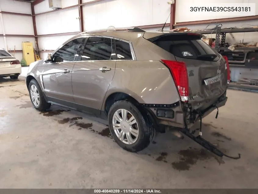 2012 Cadillac Srx Luxury Collection VIN: 3GYFNAE39CS543181 Lot: 40840289