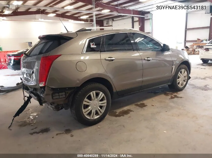 2012 Cadillac Srx Luxury Collection VIN: 3GYFNAE39CS543181 Lot: 40840289