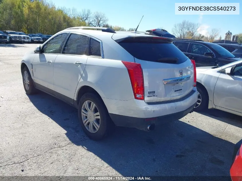 2012 Cadillac Srx Luxury Collection VIN: 3GYFNDE38CS540273 Lot: 40865924