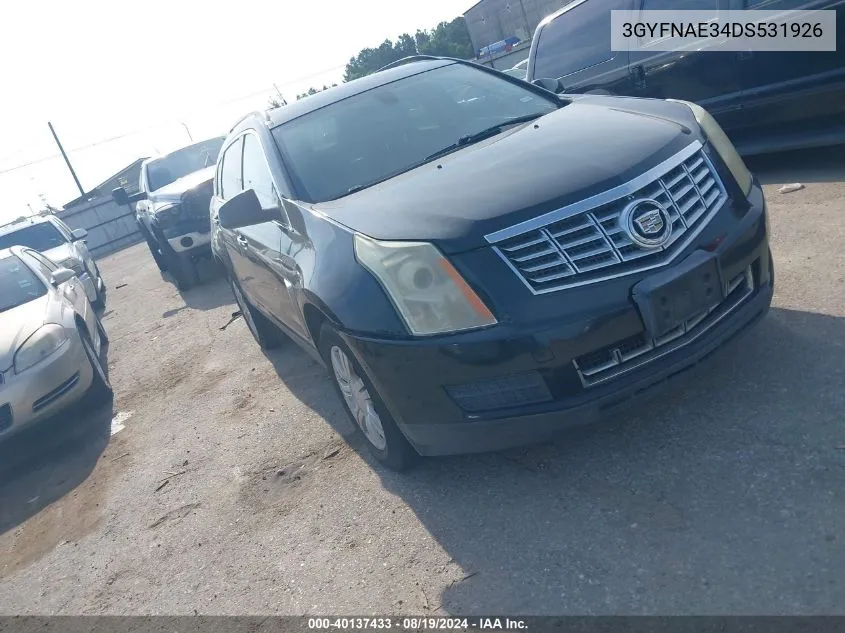 2013 Cadillac Srx Standard VIN: 3GYFNAE34DS531926 Lot: 40137433