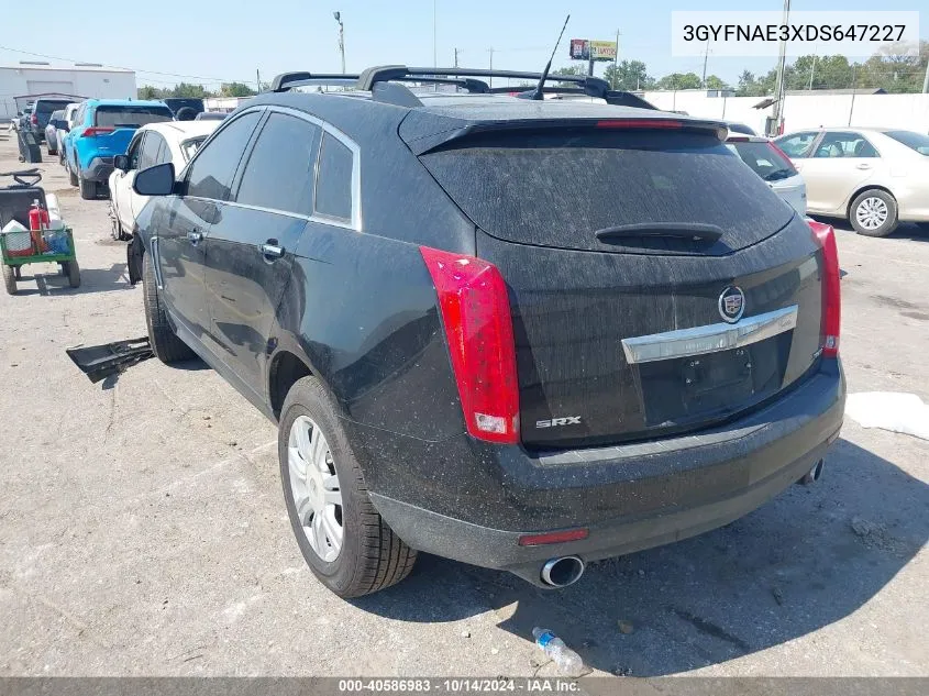 2013 Cadillac Srx Standard VIN: 3GYFNAE3XDS647227 Lot: 40586983