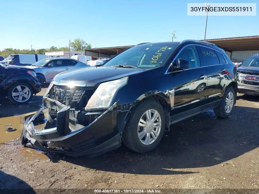 2013 Cadillac Srx Luxury Collection VIN: 3GYFNGE3XDS551911 Lot: 40617361