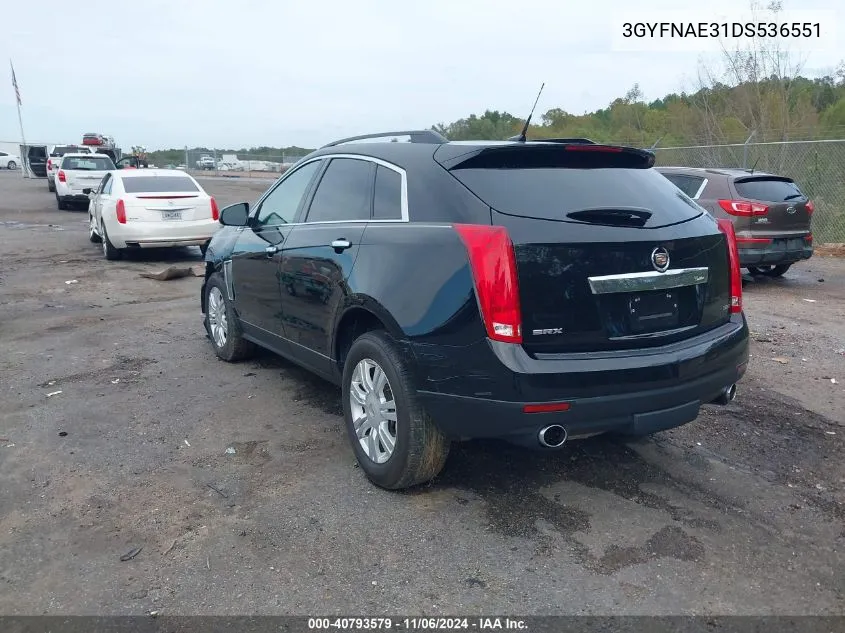 2013 Cadillac Srx Standard VIN: 3GYFNAE31DS536551 Lot: 40793579