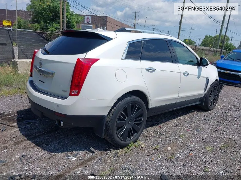 2014 Cadillac Srx Premium Collection VIN: 3GYFNGE3XES540294 Lot: 39882802