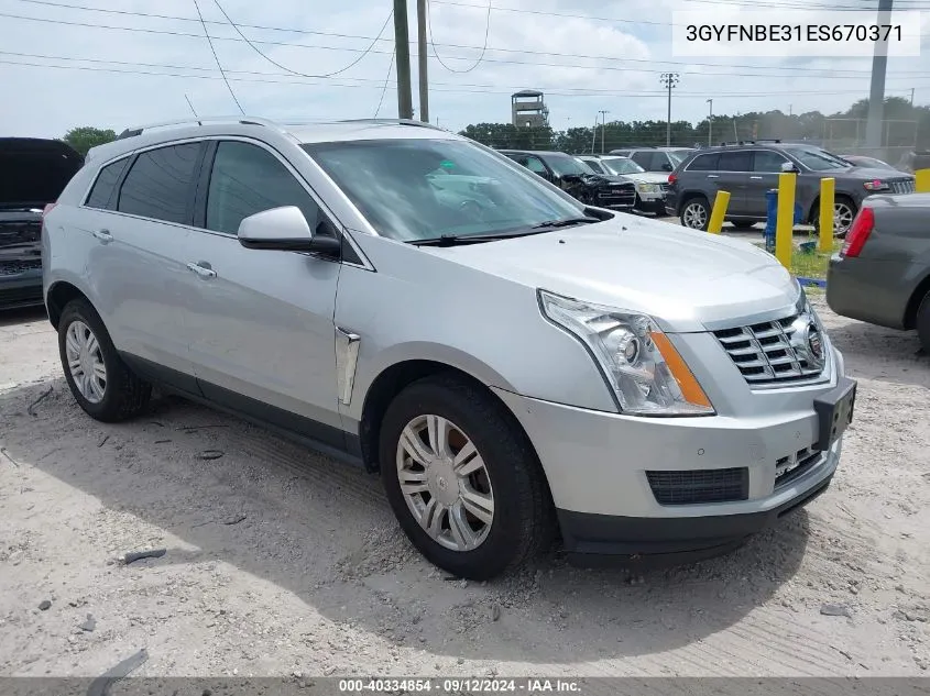 2014 Cadillac Srx Luxury Collection VIN: 3GYFNBE31ES670371 Lot: 40334854